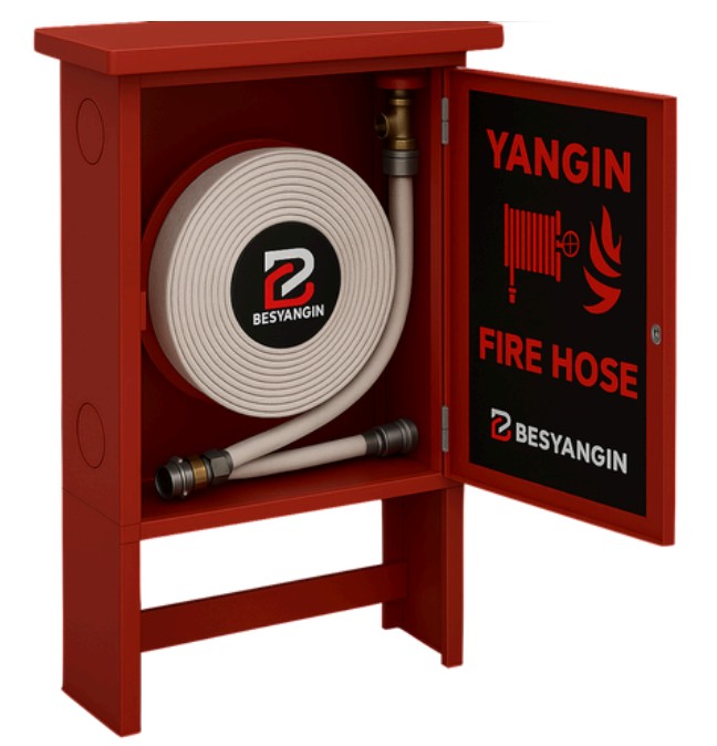 Tek Kapı Sahra Tipi Bez Hortumlu Yangın Dolabı